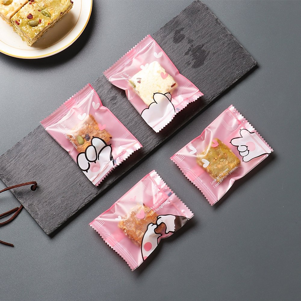 85x55mm Heat Seal Nougat Bags -Pk100-Cute Paw - TEM IMPORTS™