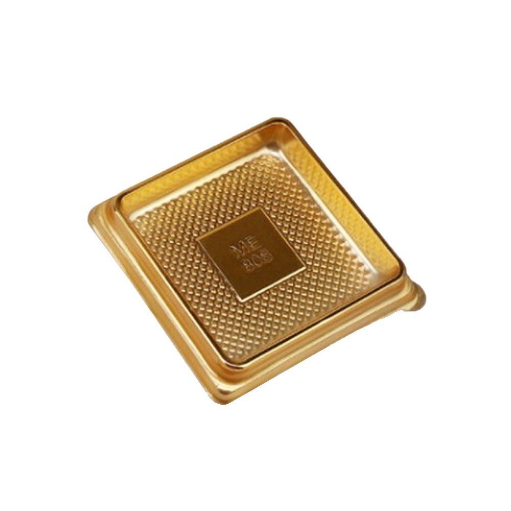 90x90mm Gold Square Base With Clear Lid - TEM IMPORTS™