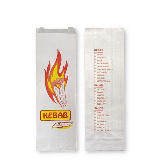 Printed White Foil Kebab Bag - Pack of 500