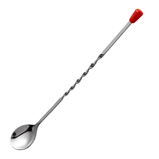 Bar Spoon With Red Knob Stainless Steel - TEM IMPORTS™