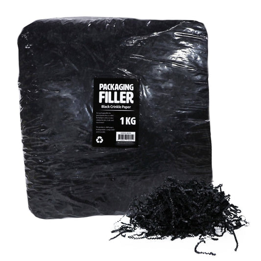 Black Crinkle Paper Shreds Fillers - 1Kg - TEM IMPORTS™