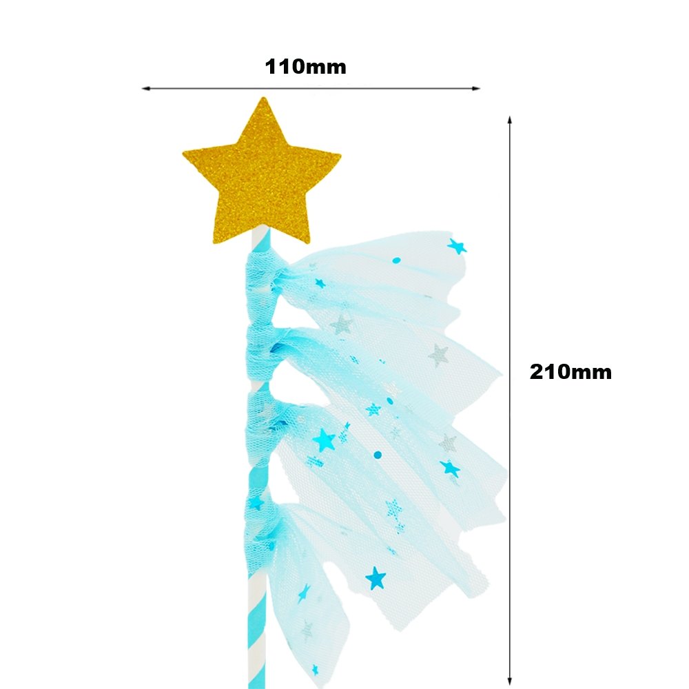Blue Wishing Star With Lace Cake Topper - TEM IMPORTS™