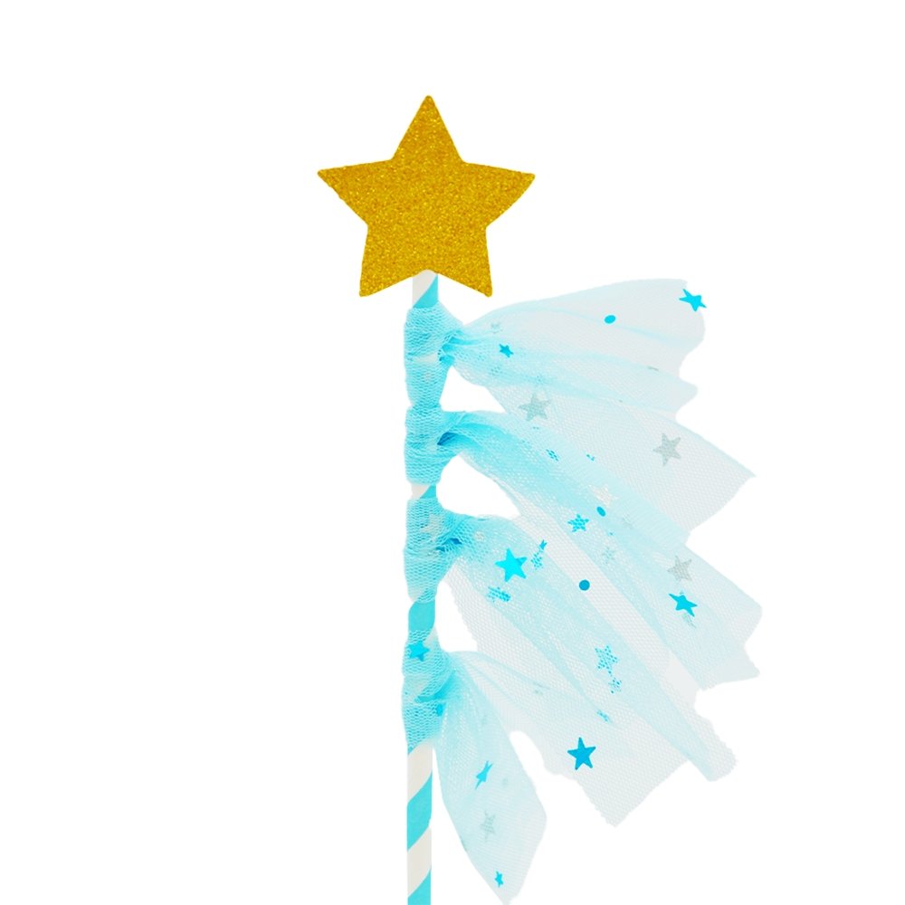 Blue Wishing Star With Lace Cake Topper - TEM IMPORTS™
