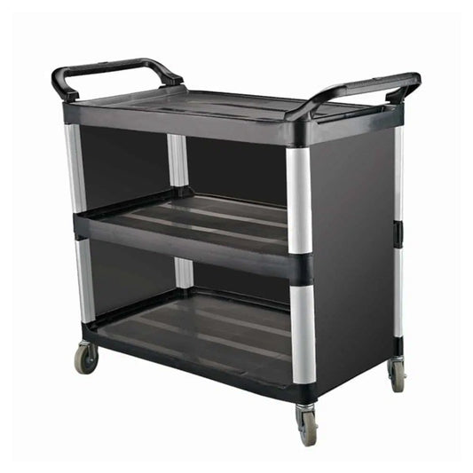 KH Commercial Large 3-Side Enclosed Utility Service Cart - Black - TEM IMPORTS™