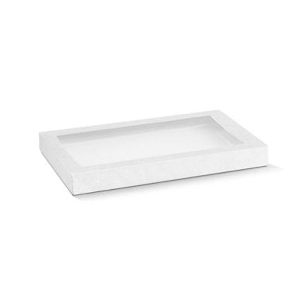 Rectangle White Catering Tray Lid With PET Window