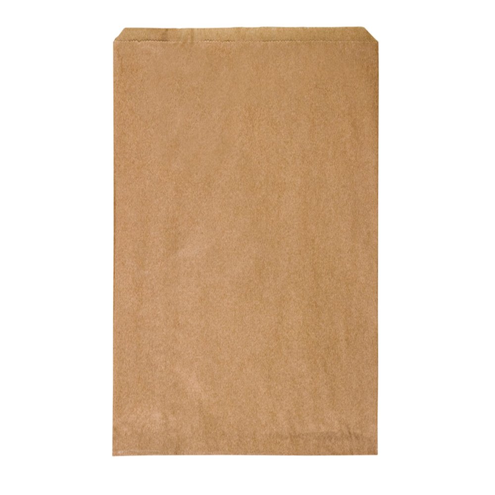Long Sponge Flat Paper Bag Brown - 500/PK