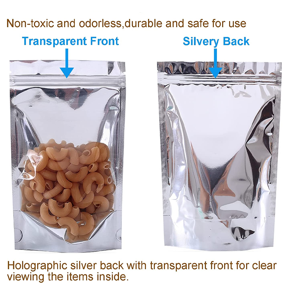 14x20 Reusable Foil Silver Ziplock Bag Full Window - TEM IMPORTS™