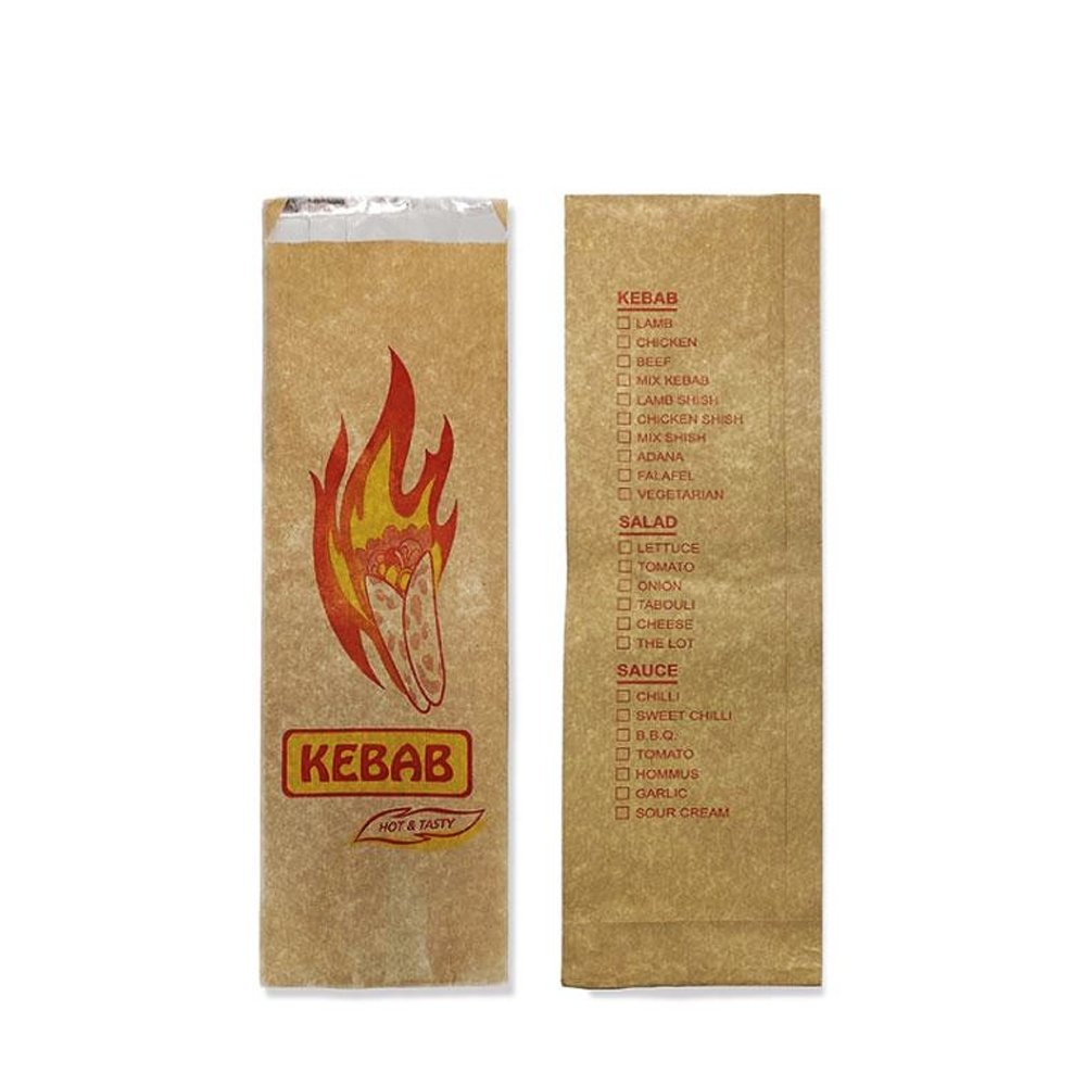 Brown kebab bags