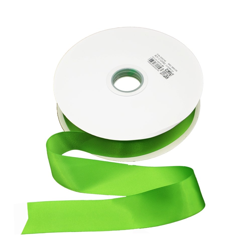 Satin Double Faced Woven Edge Ribbon-Bud Green - TEM IMPORTS™