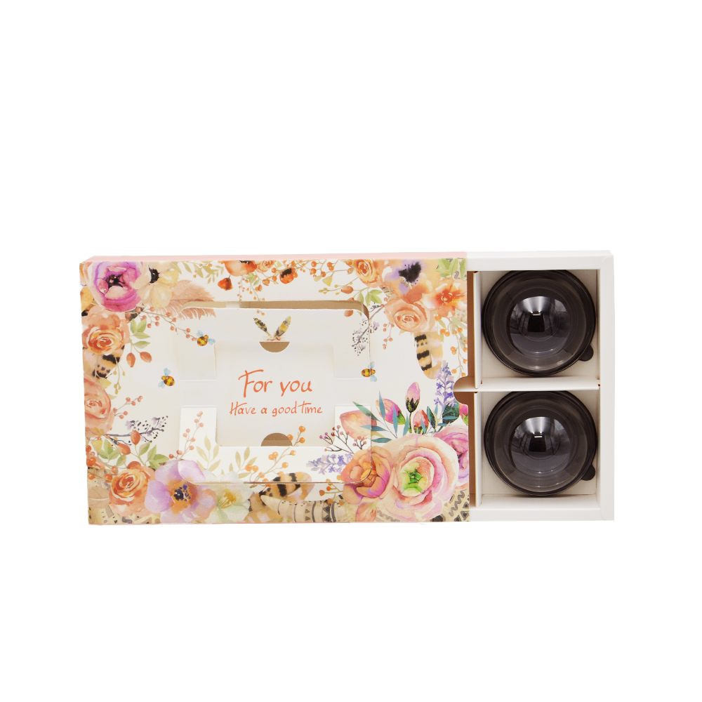 6 Compartment Printed Paper Box - Autumn Flower Pattern - TEM IMPORTS™