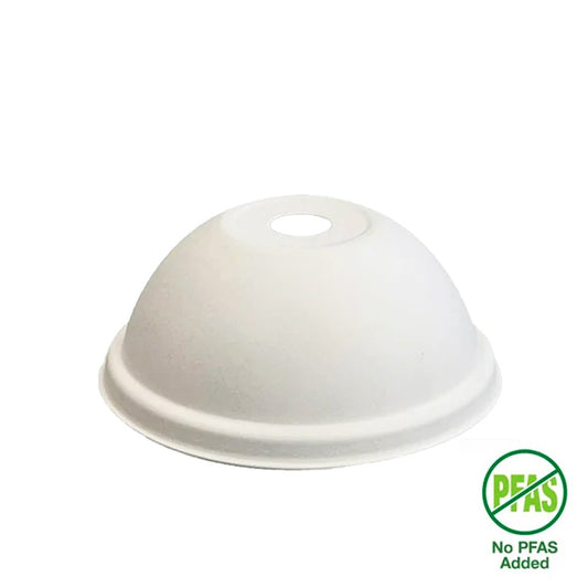 Small (80mm) Plant Fibre Dome Cold Paper BioCup Lid - 1000/CTN - TEM IMPORTS™
