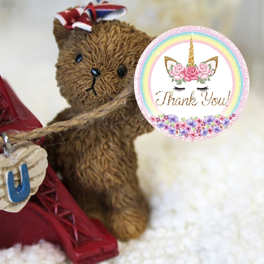 White Seal Label Stickers Roll Rainbow 'Thank You' - TEM IMPORTS™