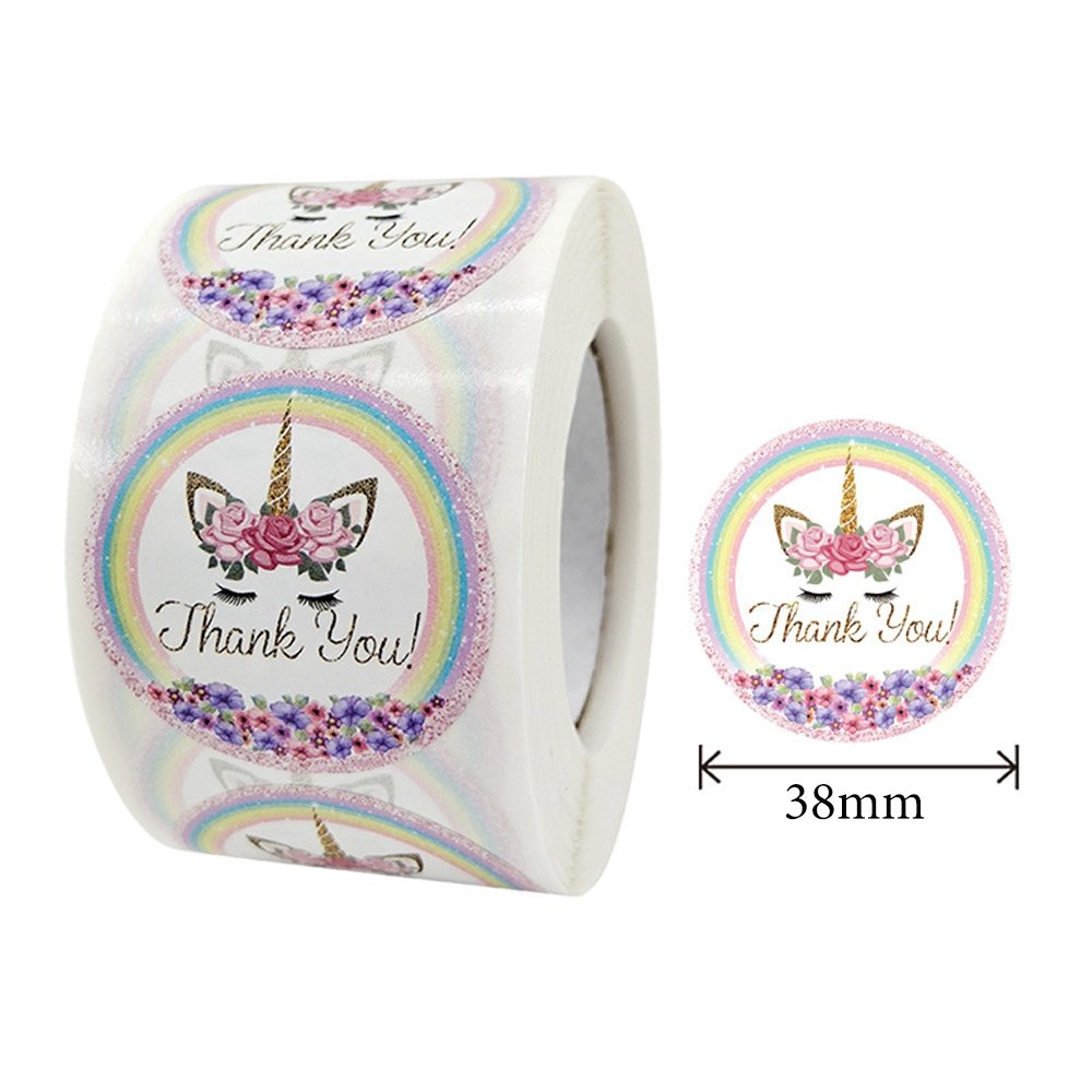 White Seal Label Stickers Roll Rainbow 'Thank You' - TEM IMPORTS™