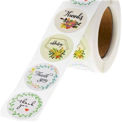 White Seal Label Stickers Roll 'Thank You' - TEM IMPORTS™