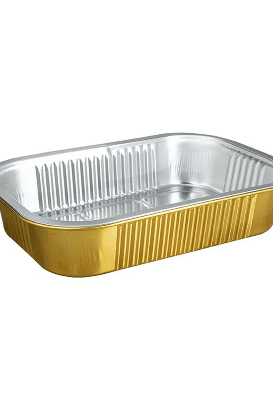 1000mL Aluminium Gold & Silver Seires Pan Rectangular Base - 500/Ctn - TEM IMPORTS™