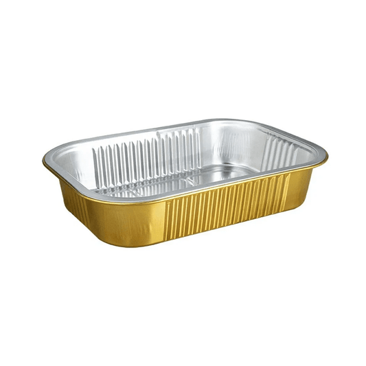 1000mL Aluminium Gold & Silver Seires Pan Rectangular Base - 500/Ctn - TEM IMPORTS™