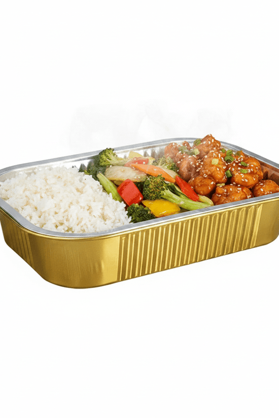 1000mL Aluminium Gold & Silver Seires Pan Rectangular Base - 500/Ctn - TEM IMPORTS™