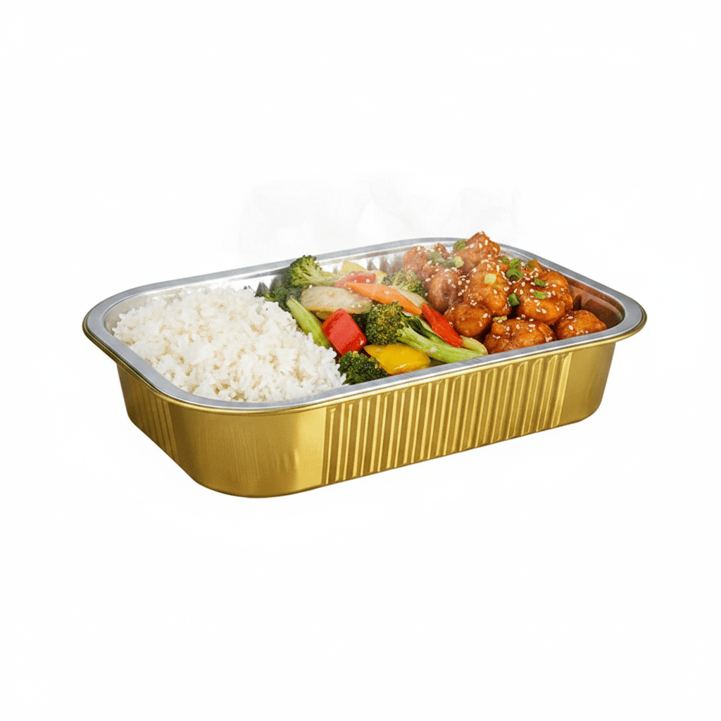 1000mL Aluminium Gold & Silver Seires Pan Rectangular Base - 500/Ctn - TEM IMPORTS™