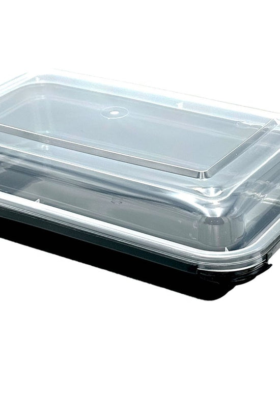1000mL Black Rectangular Tamper Proof Container With Clear Lid - TEM IMPORTS™