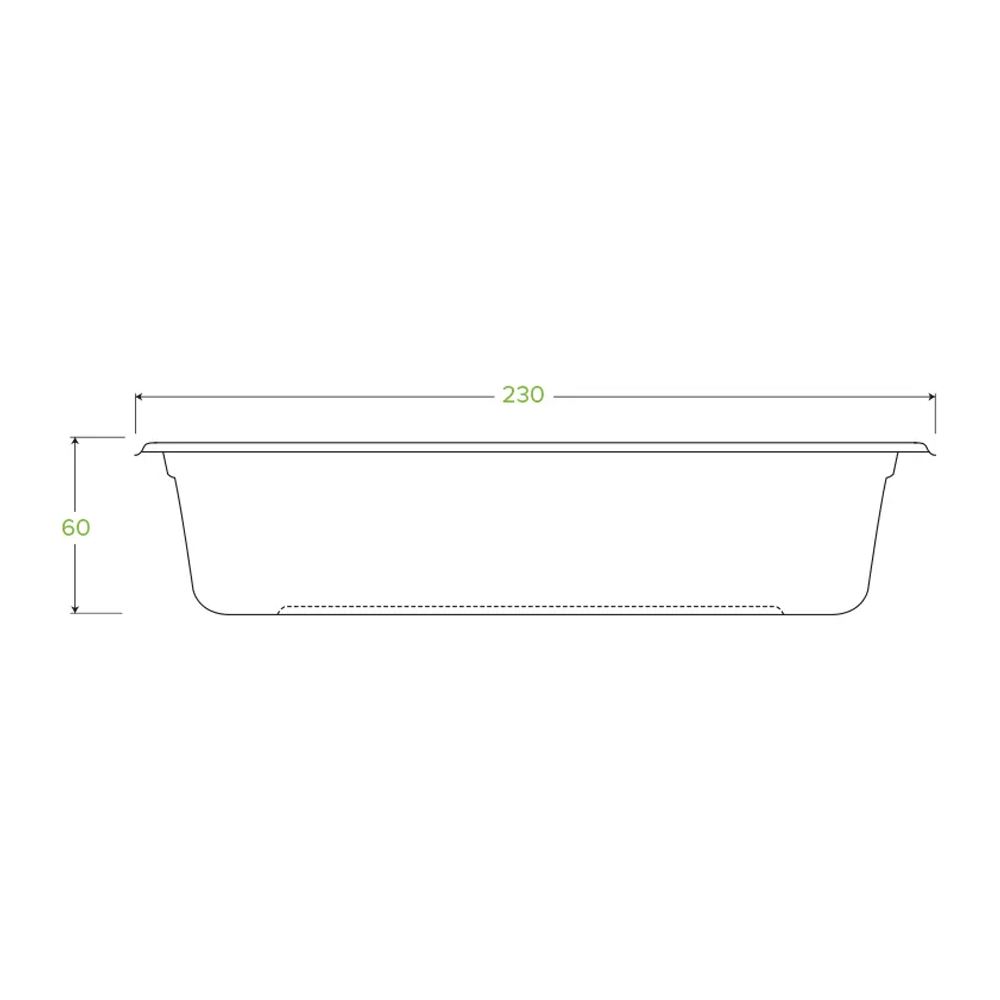 1000mL Natural Rectangular Plant Fibre Tray - 500/CTN - TEM IMPORTS™