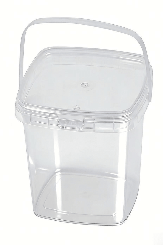 1000mL Square Clear Fruit Tamper Proof Bucket Cups With Lid - 130/CTN - TEM IMPORTS™