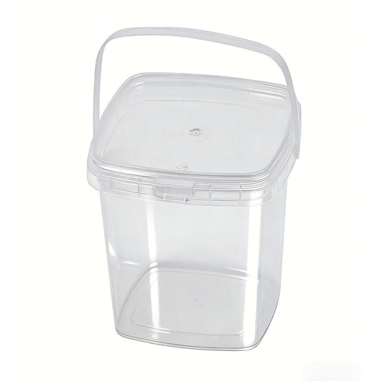 1000mL Square Clear Fruit Tamper Proof Bucket Cups With Lid - 130/CTN - TEM IMPORTS™