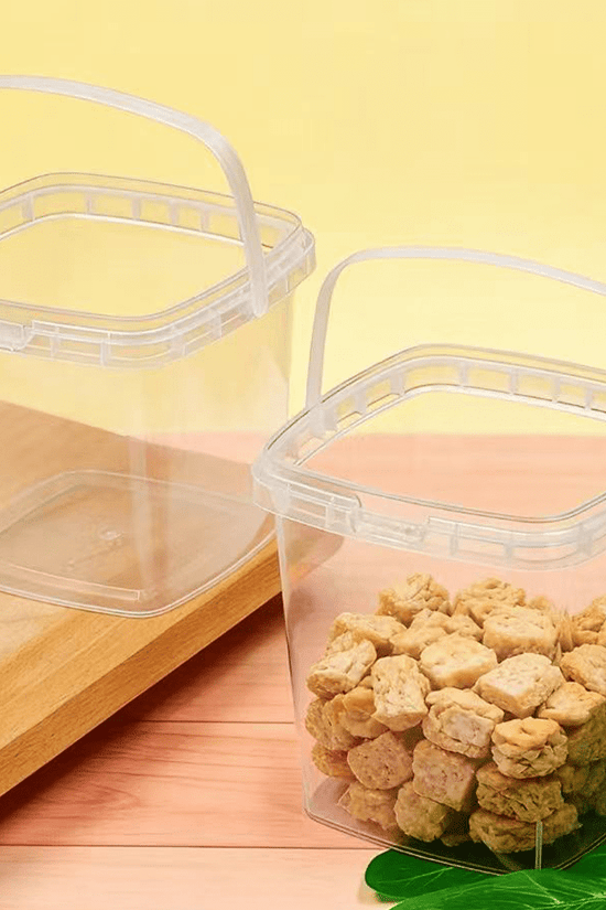 1000mL Square Clear Fruit Tamper Proof Bucket Cups With Lid - 130/CTN - TEM IMPORTS™