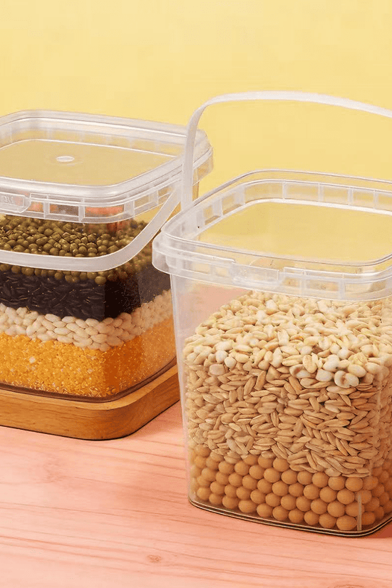 1000mL Square Clear Fruit Tamper Proof Bucket Cups With Lid - 130/CTN - TEM IMPORTS™