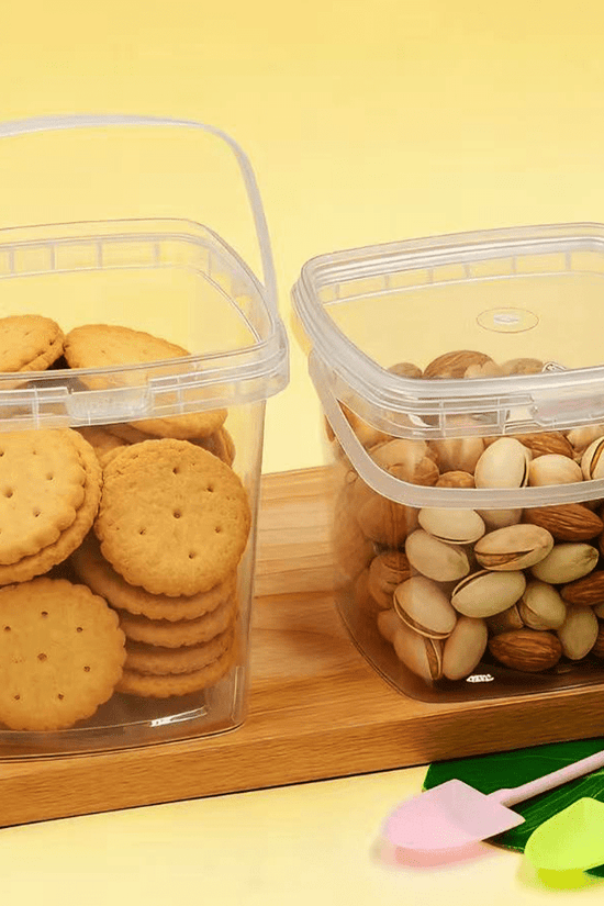 1000mL Square Clear Fruit Tamper Proof Bucket Cups With Lid - 130/CTN - TEM IMPORTS™