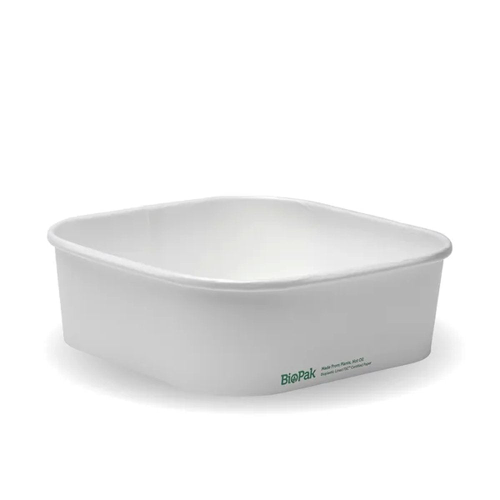 1000mL White BioBoard Square Takeaway Base - 300pcs/Ctn - TEM IMPORTS™