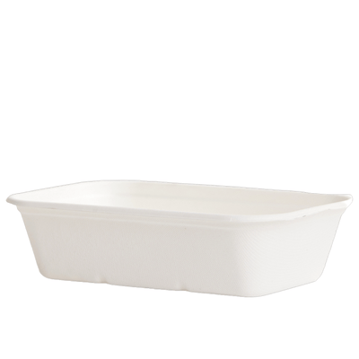 1000mL White Sugarcane Rectangular Container - TEM IMPORTS™