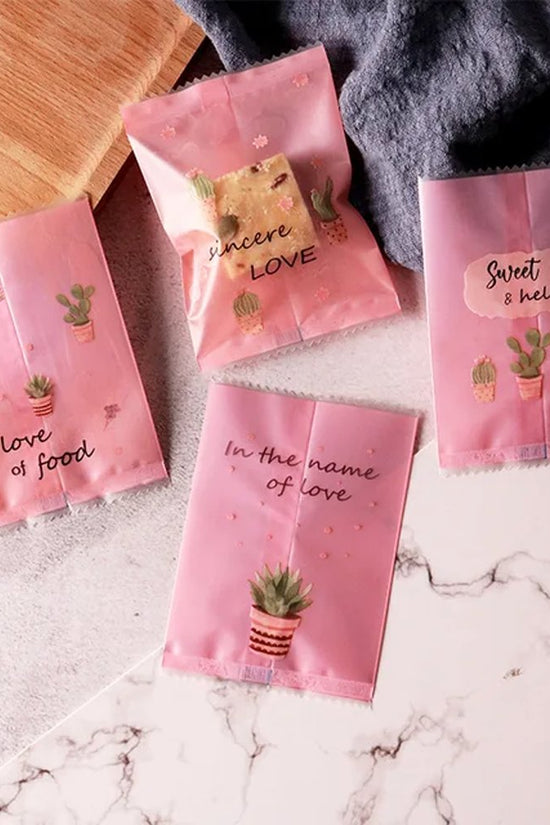 100x70mm Heat Sealable Cactus Pattern Nougat Bag - TEM IMPORTS™
