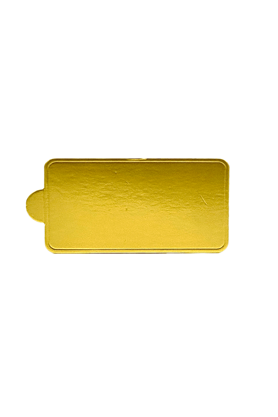 102x51mm Mini Paper Cake Board Rectangular Gold - TEM IMPORTS™