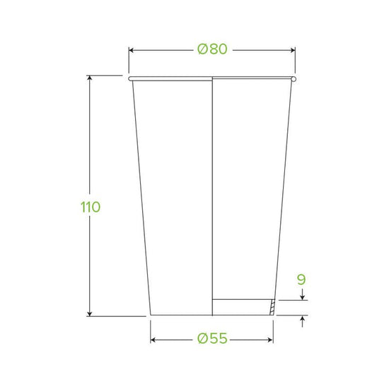 10oz/320mL (80mm) White Single Wall BioCup - 1000pcs/ctn - TEM IMPORTS™