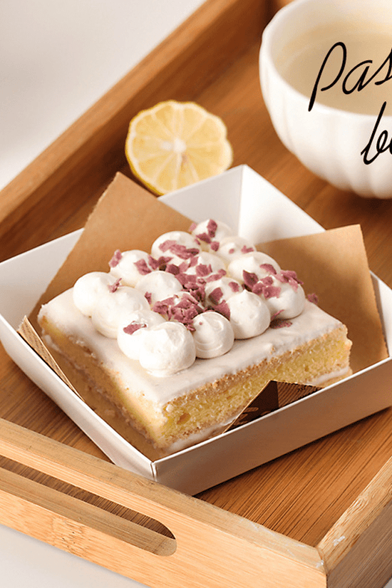 10x10cm Square White Paper Tray With Clear Lid - TEM IMPORTS™