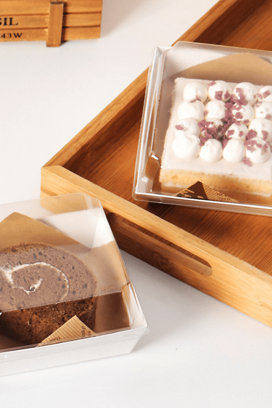 10x10cm Square White Paper Tray With Clear Lid - TEM IMPORTS™
