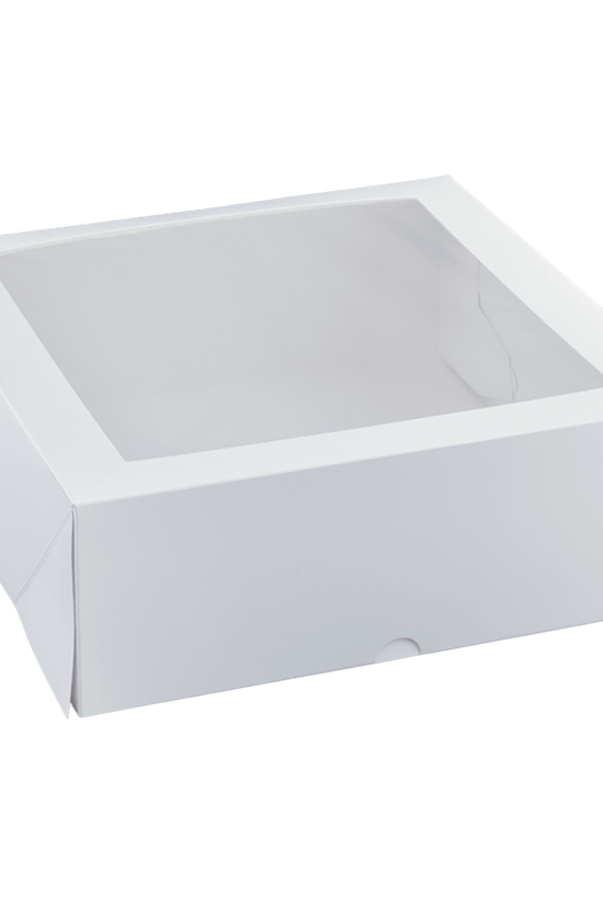 11 Inch Square Patisserie White Window Box - 100/CTN - TEM IMPORTS™