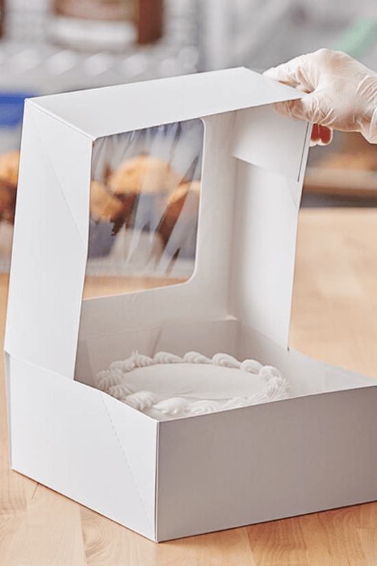 11 Inch Square Patisserie White Window Box - 100/CTN - TEM IMPORTS™