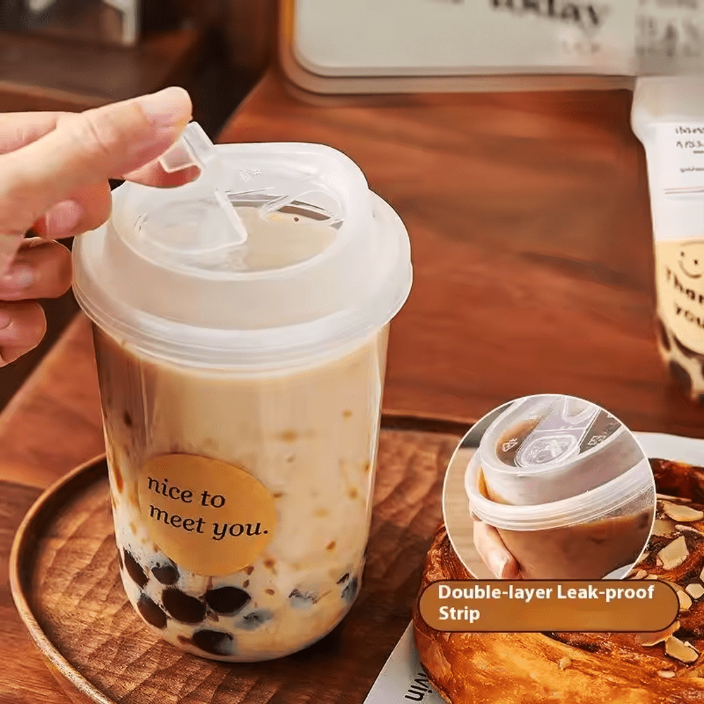 12 - 24oz (D/90mm) Bubble Tea Cup Sipper Lid With Closure - TEM IMPORTS™