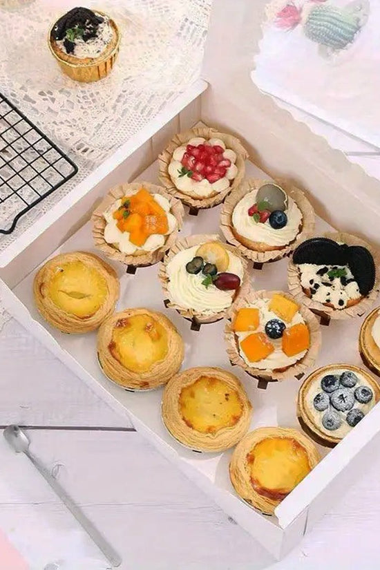 12 Cupcake White Paper Box With Window - TEM IMPORTS™