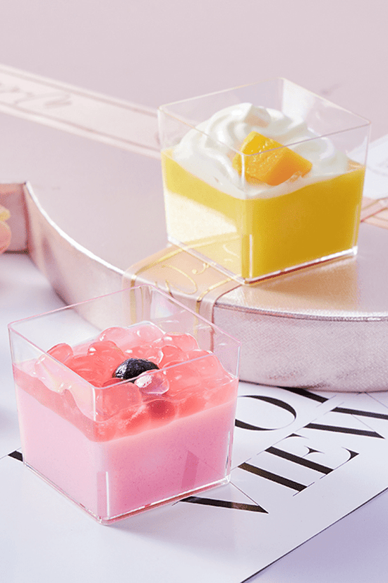 120mL Clear Mini Square Dessert Cup Base - TEM IMPORTS™