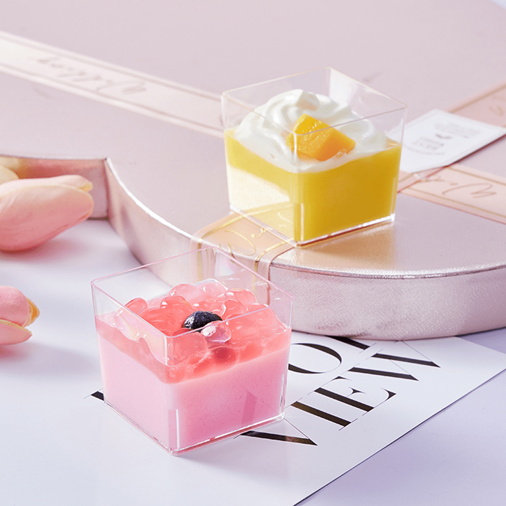 120mL Clear Mini Square Dessert Cup Base - TEM IMPORTS™