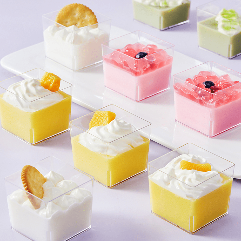 120mL Clear Mini Square Dessert Cup Base - TEM IMPORTS™