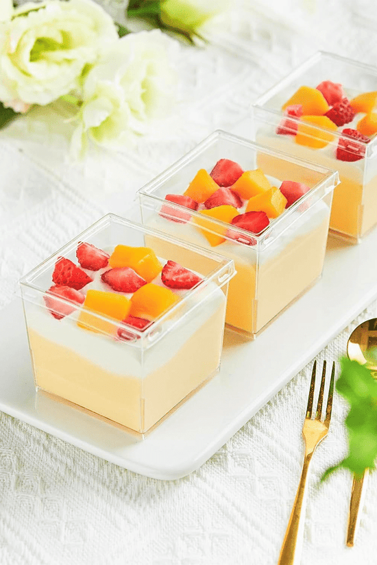 120mL Clear Mini Square Dessert Cup Base - TEM IMPORTS™