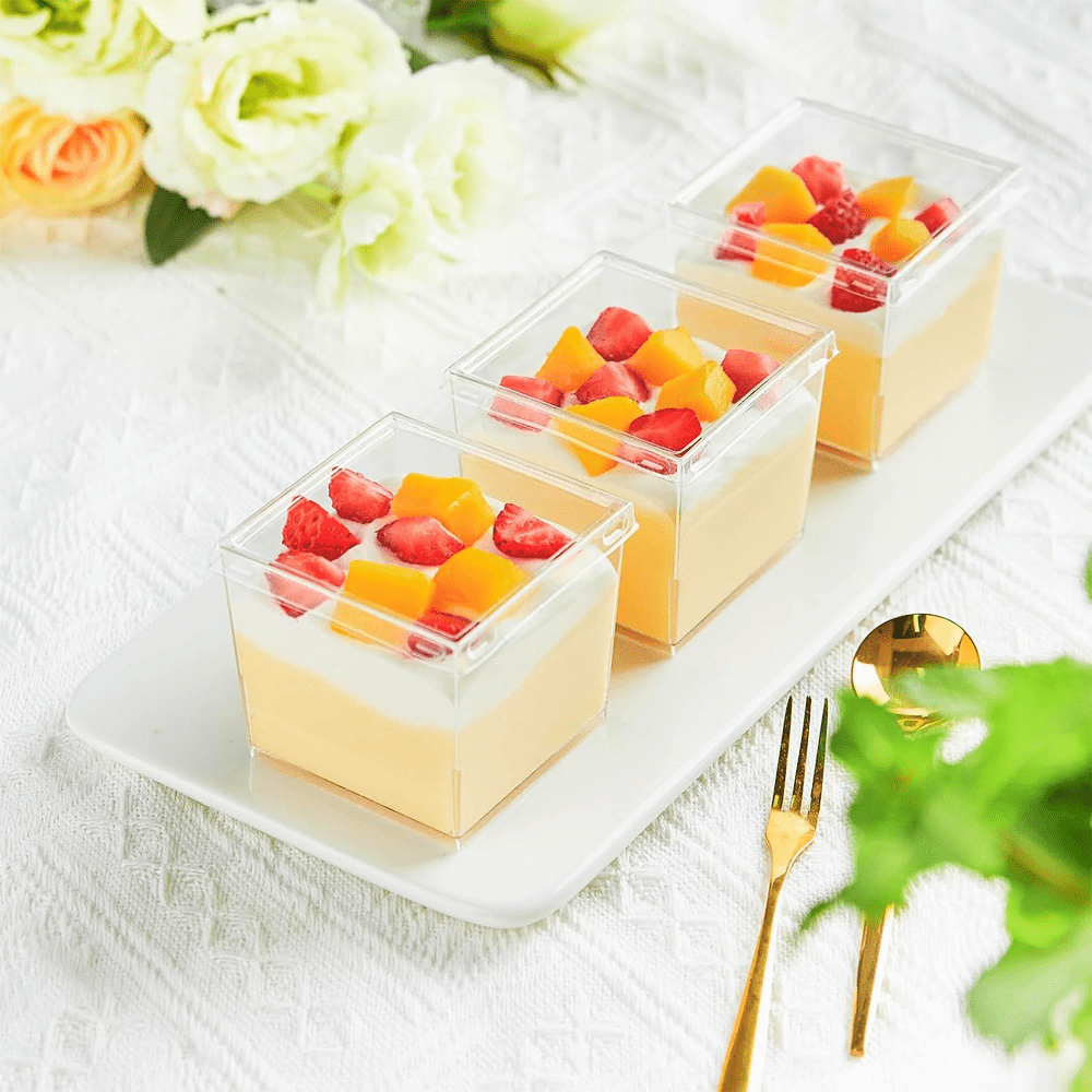 120mL Clear Mini Square Dessert Cup Base - TEM IMPORTS™