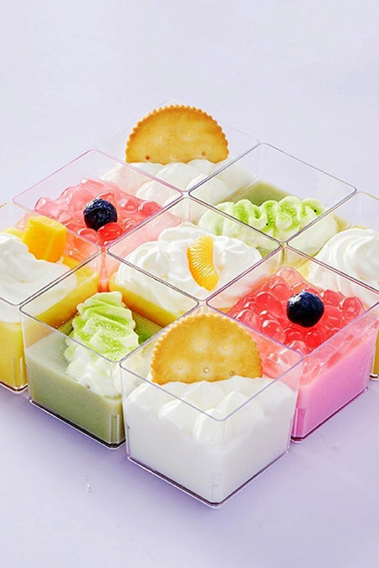 120mL Clear Mini Square Dessert Cup Base - TEM IMPORTS™