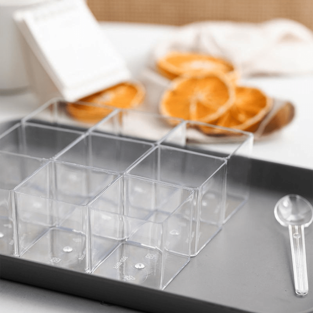 120mL Clear Mini Square Dessert Cup Base - TEM IMPORTS™