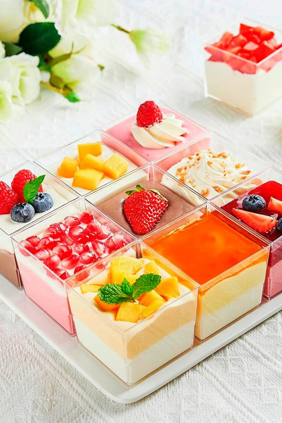 120mL Clear Mini Square Dessert Cup Base - TEM IMPORTS™