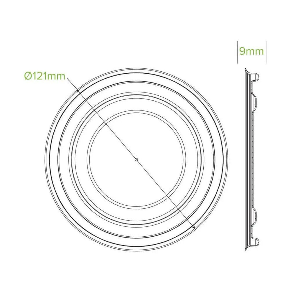 12oz - 32oz White Plant Fibre BioBowl Lid - 500/CTN - TEM IMPORTS™