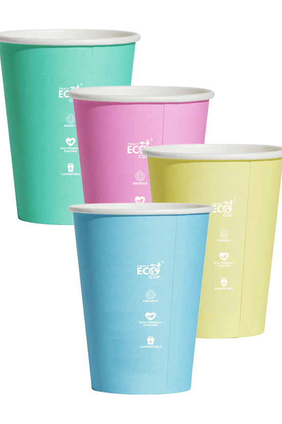 12oz (D/90mm) Truly Eco Pastel Single Wall Coffee Cup - TEM IMPORTS™